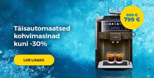 Täisautomaatsed kohvimasinad kuni -30%
