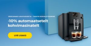 -10% automaatsetelt kohvimasinatelt