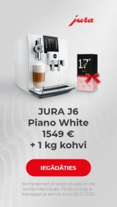 JURA J6 Piano White 1549 € + 1 kg kohvi
