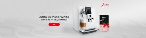 JURA J6 Piano White 1549 € + 1 kg kohvi