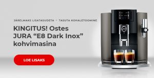 Osta JURA "E8 Dark Inox" kohvimasin ja saa JURA mikrofiiber lapp kingituseks