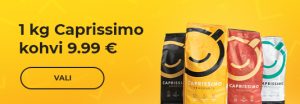 1 kg Caprissimo kohvipakid 9.99 €