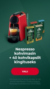 Nespresso kohvimasin + 40 kohvikapslit kingituseks
