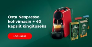 Nespresso kohvimasin + 40 kohvikapslit kingituseks