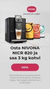 Osta NIVONA NICR 820 ja saa 3 kg kohvi