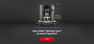 Osta JURA “E8 Dark Inox” ja saad 6 kg kohvi