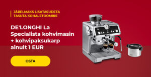 DE'LONGHI La Specialista kohvimasin + kohvipaksukarp ainult 1 EUR
