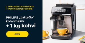 PHILIPS „LatteGo“ kohvimasin + 1 kg kohvi