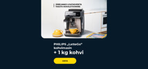 PHILIPS „LatteGo“ kohvimasin + 1 kg kohvi