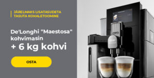 De'Longhi "Maestosa" kohvimasin + 6 kg kohvi