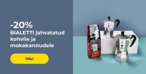 -20% BIALETTI jahvatatud kohvile ja mokakannudele