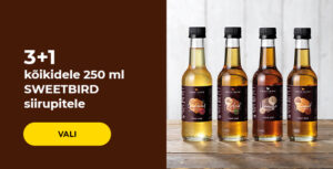 3+1 kõikidele 250 ml SWEETBIRD siirupitele