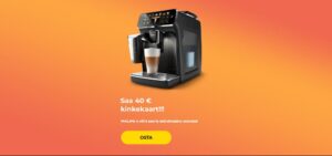 Saa 40 € kinkekaart!!! PHILIPS 4 või 5 seeria kohvimasina ostmisel