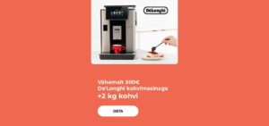 Vähemalt 500€ De'Longhi kohvimasinaga 2 kg kohvi kingituseks