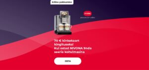 "Saa 50€ kinkekaart! Osta vähemalt 400€ EUREKA kohviveski."