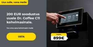 200 EUR soodustus uuele Dr. Coffee C11 kohvimasinale.