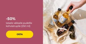-50% teisele väiksele pudelile kohvisiirupile (250 ml)