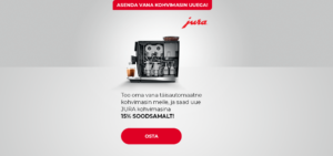 Too oma vana täisautomaatne kohvimasin meile, ja saad uue JURA kohvimasina 15% SOODSAMALT!